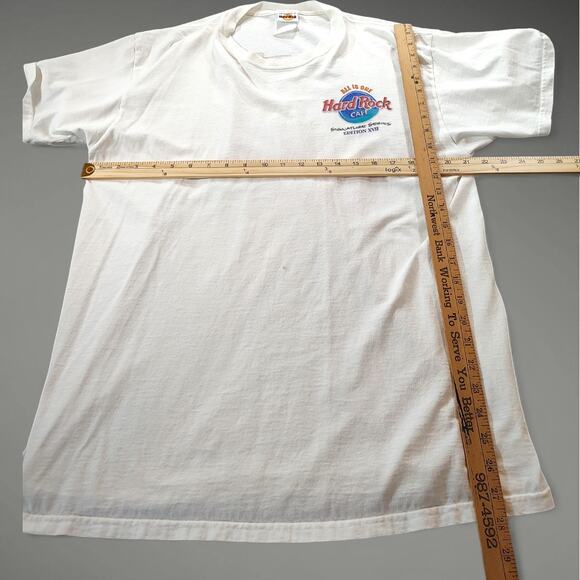 Vintage 90s Hard Rock Cafe CREED Shirt White Signature Series XVII L XL Thrashed - Picture 9 of 9